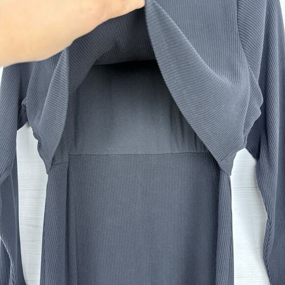 Old Navy Maternity Mock Neck Nursing Sweater Dress Size XL Black Rib Knit Midi - Picture 6 of 16